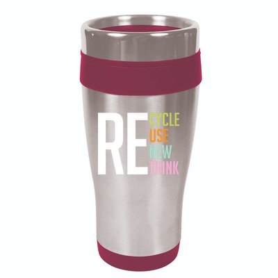 Recycle Reuse Renew Rethink Crisis Environmental Activism 16oz Travel Tumbler