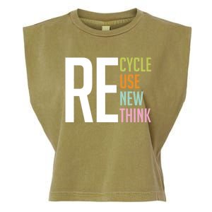 Recycle Reuse Renew Rethink Crisis Environmental Activism Garment-Dyed Women's Muscle Tee