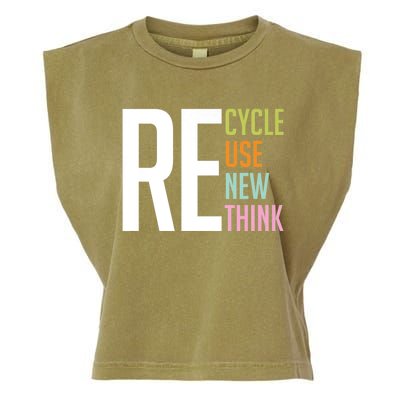 Recycle Reuse Renew Rethink Crisis Environmental Activism Garment-Dyed Women's Muscle Tee