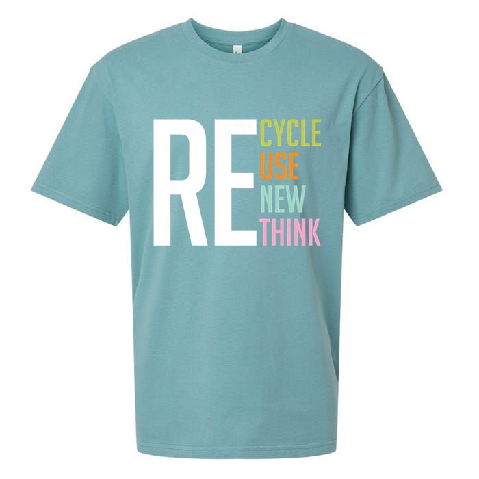 Recycle Reuse Renew Rethink Crisis Environmental Activism Sueded Cloud Jersey T-Shirt