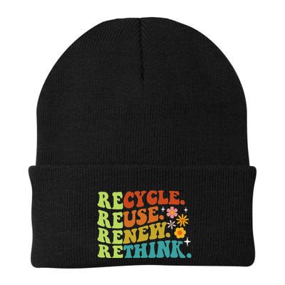 Recycle Reuse Renew Rethink Earth Day Environmental Activism Knit Cap Winter Beanie