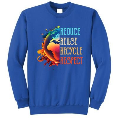 Reduce Reuse Recycle Respect Save The Earth Awareness Gift Sweatshirt