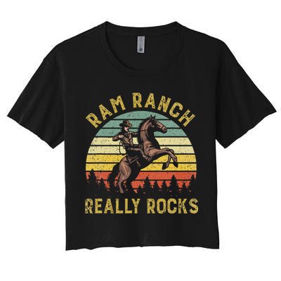 Ram Ranch Really Rocks Vintage Western Cow Country Lover Crop Top