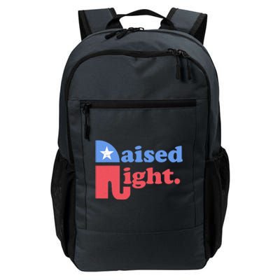 Raised Right Republican Elephant Retro Style Distressed Gift Daily Commute Backpack