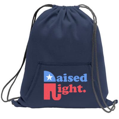 Raised Right Republican Elephant Retro Style Distressed Gift Sweatshirt Cinch Pack Bag