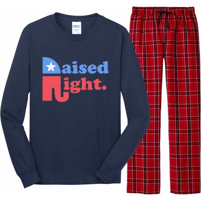 Raised Right Republican Elephant Retro Style Distressed Gift Long Sleeve Pajama Set