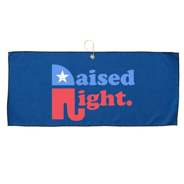 Raised Right Republican Elephant Retro Style Distressed Gift Large Microfiber Waffle Golf Towel