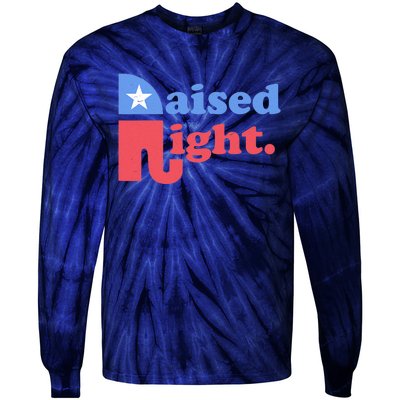 Raised Right Republican Elephant Retro Style Distressed Gift Tie-Dye Long Sleeve Shirt