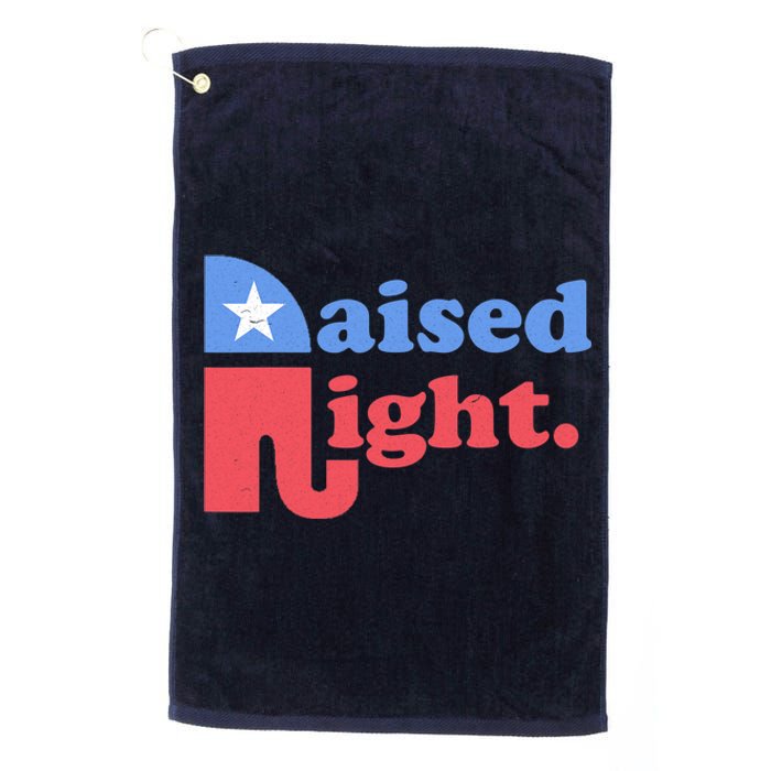 Raised Right Republican Elephant Retro Style Distressed Gift Platinum Collection Golf Towel