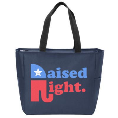 Raised Right Republican Elephant Retro Style Distressed Gift Zip Tote Bag