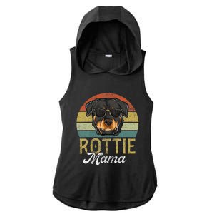 Retro Rottweiler Rottie Mama Women Mothers Day Dog Ladies PosiCharge Tri-Blend Wicking Draft Hoodie Tank