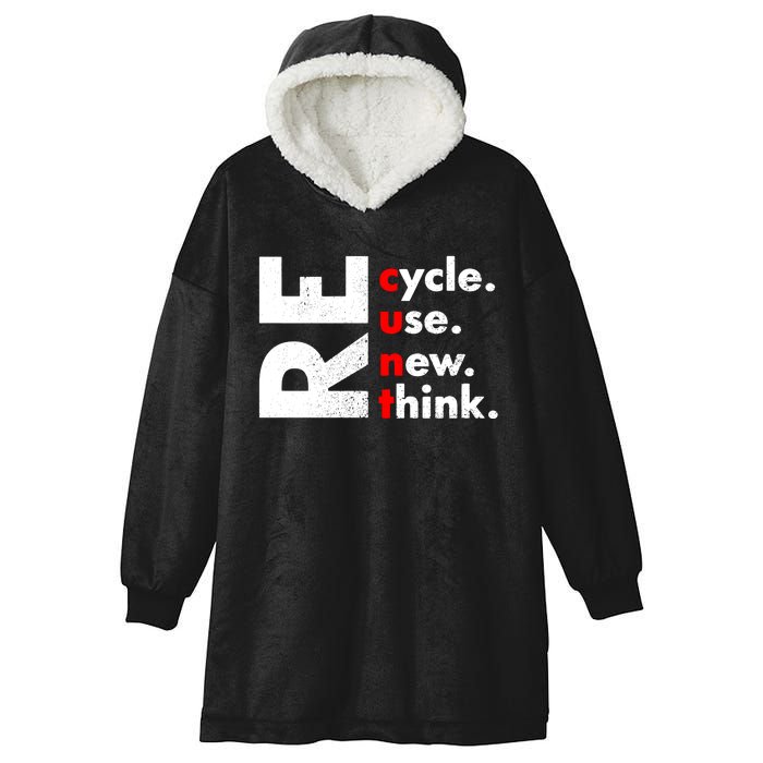 Recycle Reuse Renew Rethink Crisis Environmental Activism Hooded Wearable Blanket