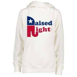 Raised Right Republican Elephant Retro Style Patriotic Gift Cute Gift Womens Funnel Neck Pullover Hood