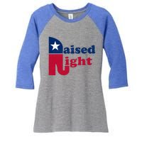 Raised Right Republican Elephant Retro Style Patriotic Gift Cute Gift Women's Tri-Blend 3/4-Sleeve Raglan Shirt