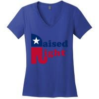 Raised Right Republican Elephant Retro Style Patriotic Gift Cute Gift Women's V-Neck T-Shirt