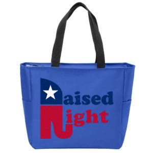 Raised Right Republican Elephant Retro Style Patriotic Gift Cute Gift Zip Tote Bag