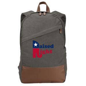 Raised Right Republican Elephant Retro Style Patriotic Gift Cute Gift Cotton Canvas Backpack