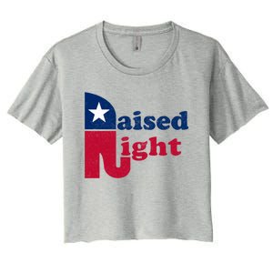 Raised Right Republican Elephant Retro Style Patriotic Gift Cute Gift Women's Crop Top Tee