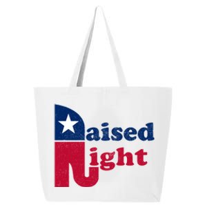 Raised Right Republican Elephant Retro Style Patriotic Gift Cute Gift 25L Jumbo Tote