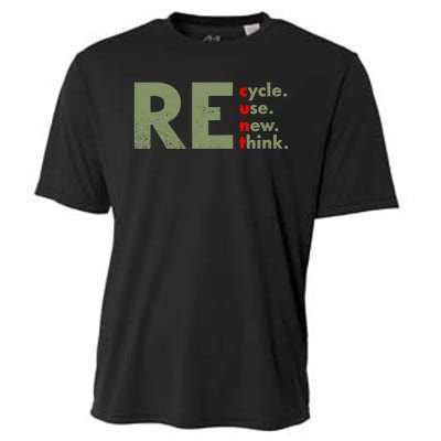 Recycle Reuse Renew Rethink Crisis Environmental Activism Cooling Performance Crew T-Shirt