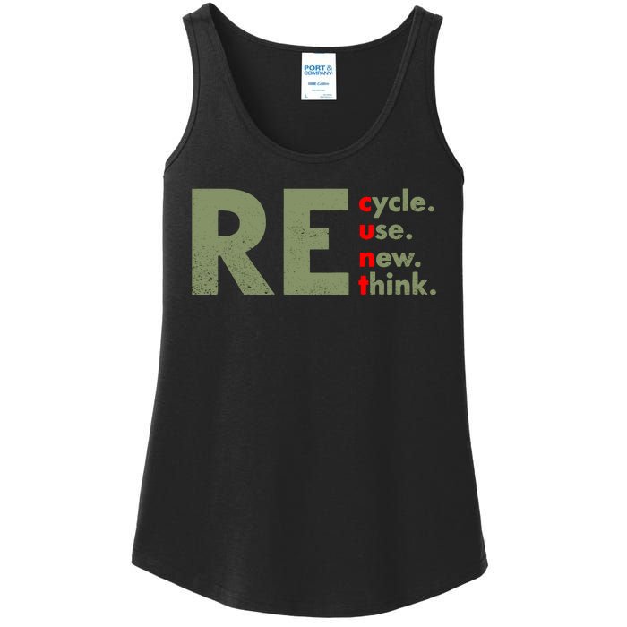 Recycle Reuse Renew Rethink Crisis Environmental Activism Ladies Essential Tank