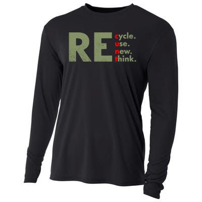 Recycle Reuse Renew Rethink Crisis Environmental Activism Cooling Performance Long Sleeve Crew