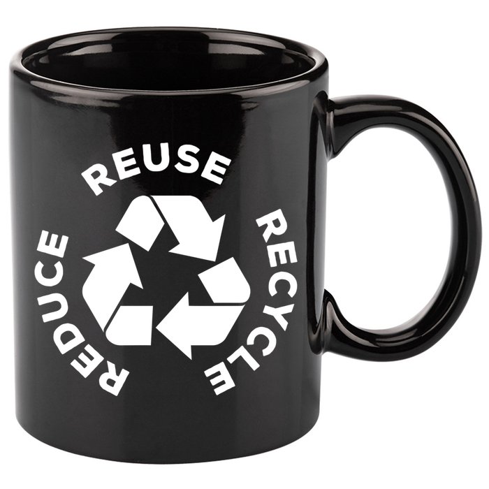 Reduce Reuse Recycle Earth Day Gift For Mother Earth Gift 11oz C Handle Ceramic Mug