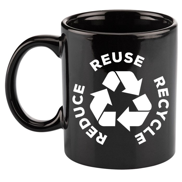Reduce Reuse Recycle Earth Day Gift For Mother Earth Gift 11oz C Handle Ceramic Mug