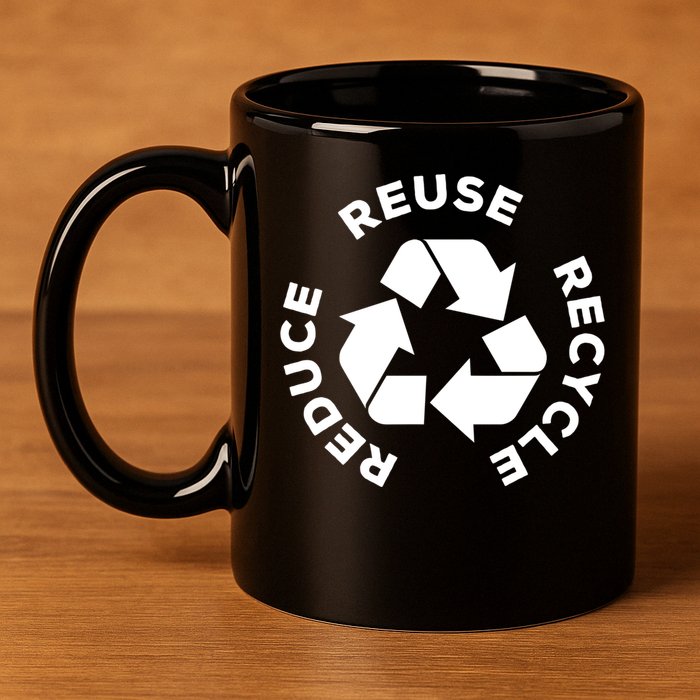 Reduce Reuse Recycle Earth Day Gift For Mother Earth Gift 11oz C Handle Ceramic Mug