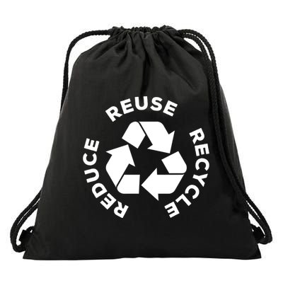 Reduce Reuse Recycle Earth Day Gift For Mother Earth Gift Drawstring Bag