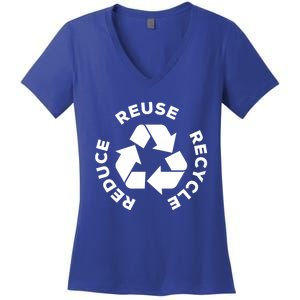 Reduce Reuse Recycle Earth Day Gift For Mother Earth Gift Women's V-Neck T-Shirt