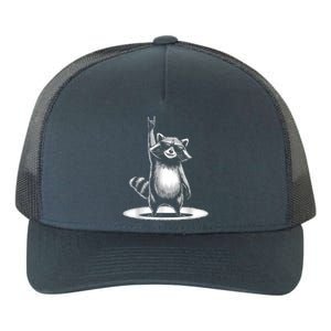 Retro Raccoon Rock Music Gift Women Funny Raccoon Yupoong Adult 5-Panel Trucker Hat