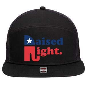 Raised Right Republican Elephant Retro Style Distressed Gift 7 Panel Mesh Trucker Snapback Hat