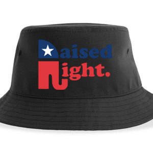 Raised Right Republican Elephant Retro Style Distressed Gift Sustainable Bucket Hat