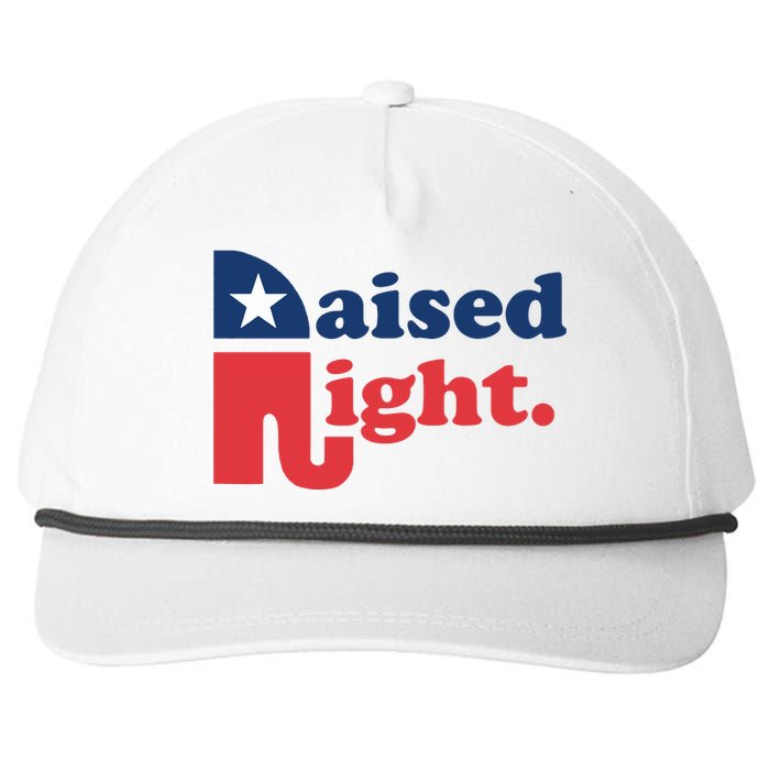 Raised Right Republican Elephant Retro Style Distressed Gift Snapback Five-Panel Rope Hat