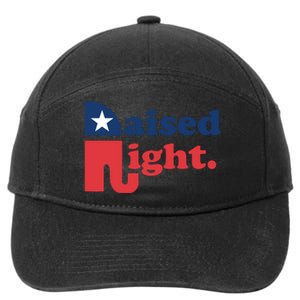 Raised Right Republican Elephant Retro Style Distressed Gift 7-Panel Snapback Hat