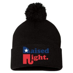 Raised Right Republican Elephant Retro Style Distressed Gift Pom Pom 12in Knit Beanie