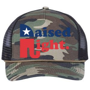 Raised Right Republican Elephant Retro Style Distressed Gift Retro Rope Trucker Hat Cap