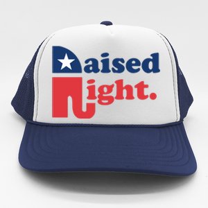 Raised Right Republican Elephant Retro Style Distressed Gift Trucker Hat