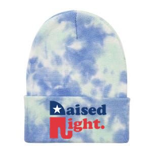 Raised Right Republican Elephant Retro Style Distressed Gift Tie Dye 12in Knit Beanie