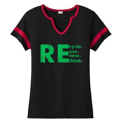 Recycle Reuse Renew Rethink Crisis Environmental Activism Ladies Halftime Notch Neck Tee