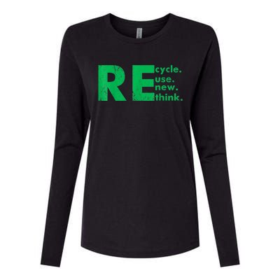 Recycle Reuse Renew Rethink Crisis Environmental Activism Womens Cotton Relaxed Long Sleeve T-Shirt