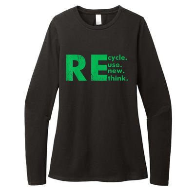 Recycle Reuse Renew Rethink Crisis Environmental Activism Womens CVC Long Sleeve Shirt