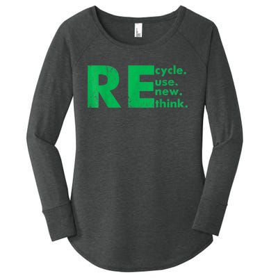 Recycle Reuse Renew Rethink Crisis Environmental Activism Women's Perfect Tri Tunic Long Sleeve Shirt