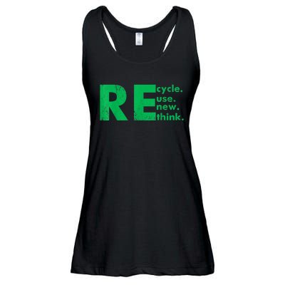 Recycle Reuse Renew Rethink Crisis Environmental Activism Ladies Essential Flowy Tank