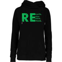 Recycle Reuse Renew Rethink Crisis Environmental Activism Womens Funnel Neck Pullover Hood