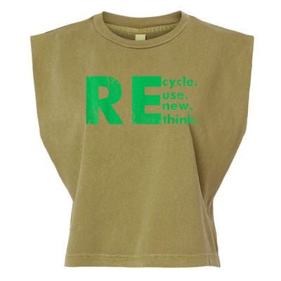 Recycle Reuse Renew Rethink Crisis Environmental Activism Garment-Dyed Women's Muscle Tee