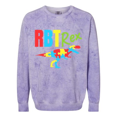 RBT Rex Registered Behavior Technician ABA Therapist Autism Colorblast Crewneck Sweatshirt