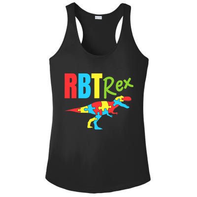 RBT Rex Registered Behavior Technician ABA Therapist Autism Ladies PosiCharge Competitor Racerback Tank