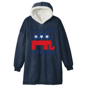 Raised Right Republican Elephant Retro Style Distressed Gift Hooded Wearable Blanket